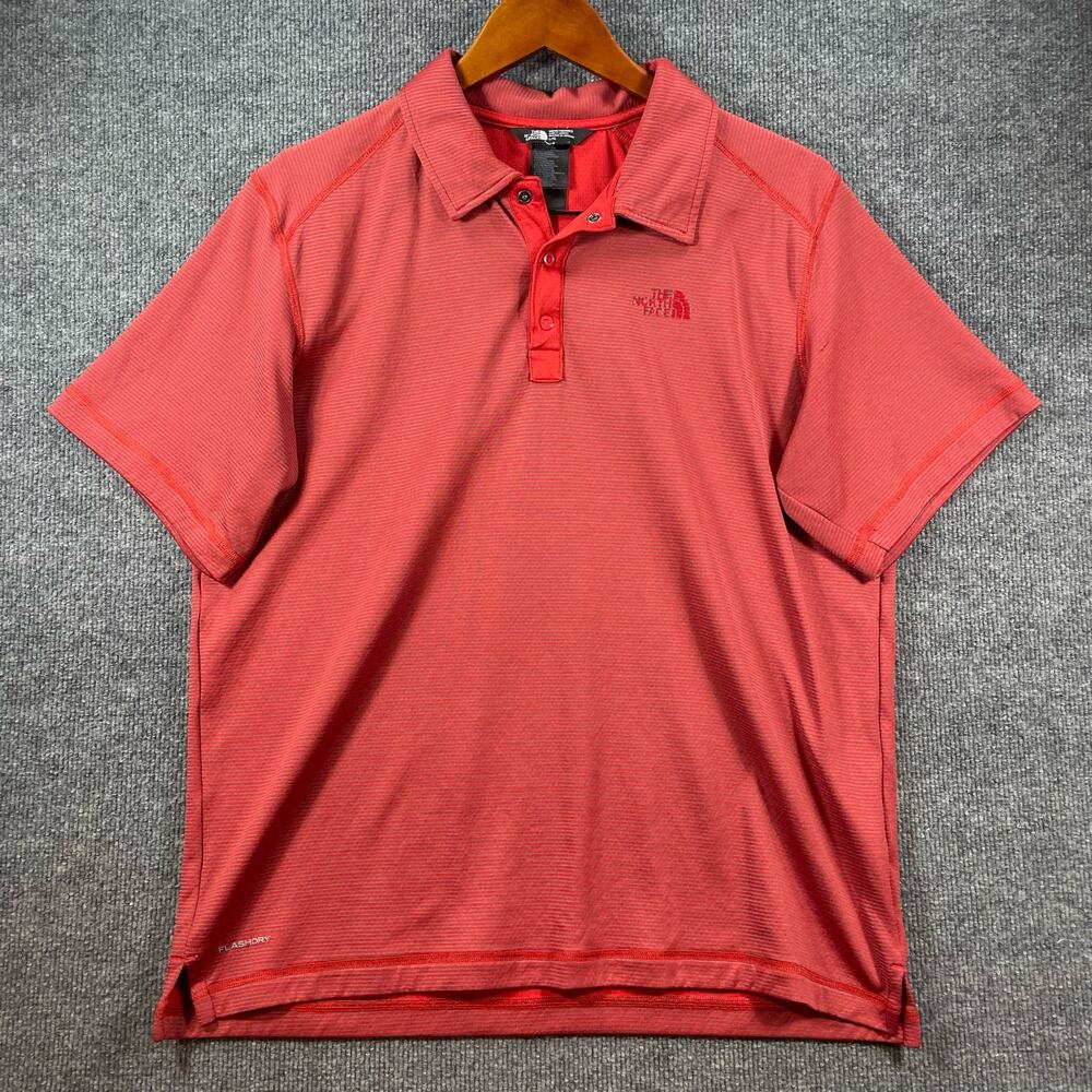 The North Face Sawyer Polo Shirt Men's Large Red Casual Activewear Stretch